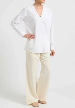 The Row Silk/Linen ''Dandy'' Pants In Ivory
