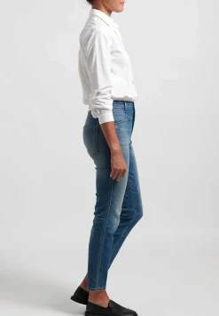 Closed Skinny ''Pedal Pusher'' High-Rise Jeans In Mid Blue