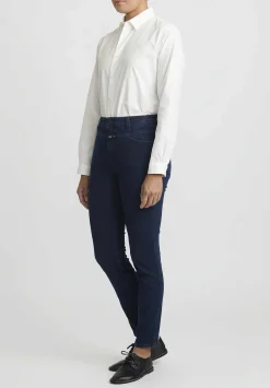 Closed Skinny Pusher High-Rise Jeans In Dark Blue