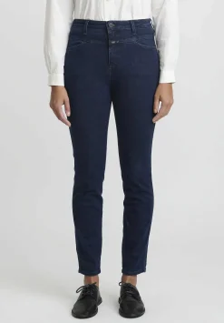 Closed Skinny Pusher High-Rise Jeans In Dark Blue
