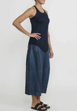 Gilda Midani Solid Cotton Egg Pants In Last Blue