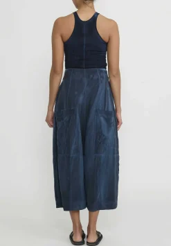 Gilda Midani Solid Cotton Egg Pants In Last Blue