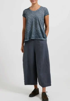 Gilda Midani Solid Linen & Silk Egg Pants In Steel Blue