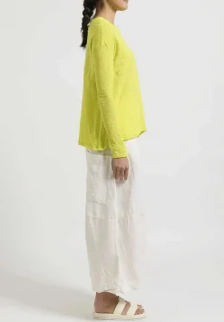Gilda Midani Solid Linen And Silk Egg Pants In White