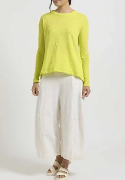 Gilda Midani Solid Linen And Silk Egg Pants In White