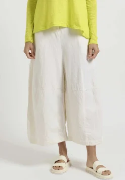 Gilda Midani Solid Linen And Silk Egg Pants In White