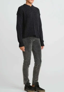 Uma Wang Split Seam Sweater In Dark Grey