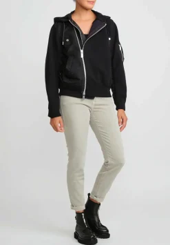 Sacai Sponge Sweater Hoodie In Black