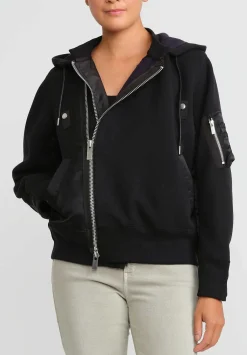 Sacai Sponge Sweater Hoodie In Black