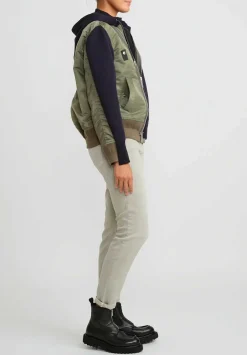 Sacai Sponge Sweater Hoodie In Black & Khaki Green