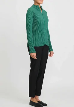 Issey Miyake Spongy Jacket In Teal Green
