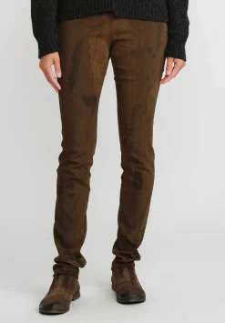 Masnada Stretch Skinny Leg Pants In Land Brown