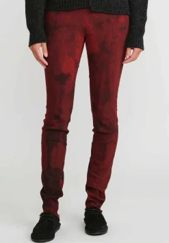 Masnada Stretch Skinny Leg Pants In Deep Red