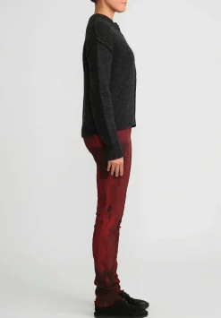 Masnada Stretch Skinny Leg Pants In Deep Red