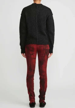 Masnada Stretch Skinny Leg Pants In Deep Red
