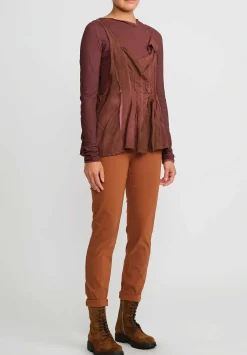 Rundholz Black Label Stretch Skinny Pants In Brick Orange