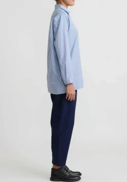 Toogood Striped ''Draughtsman'' Shirt In Oxford Blue & Black