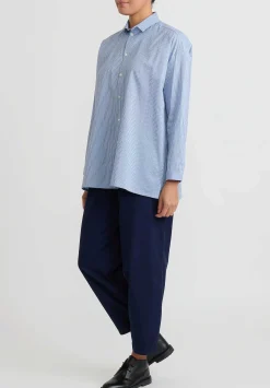 Toogood Striped ''Draughtsman'' Shirt In Oxford Blue & Black