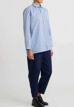 Toogood Striped ''Draughtsman'' Shirt In Oxford Blue & Black
