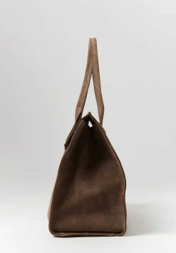 Corîu Suede Large Bitta Bag In Taupe