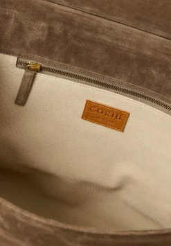 Corîu Suede Large Bitta Bag In Taupe
