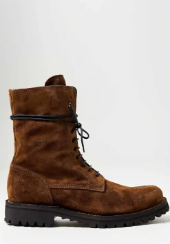 Officine Creative Suede Loraine Jefferson High Ankle Boots In Birra Brown