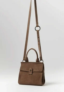 Corîu Suede Mini Bitta Crossbody Bag In Taupe