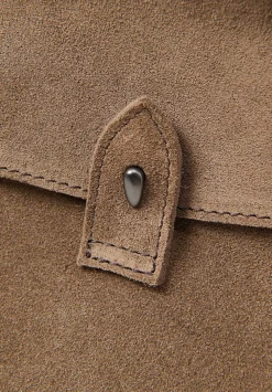 Corîu Suede Mini Bitta Crossbody Bag In Taupe