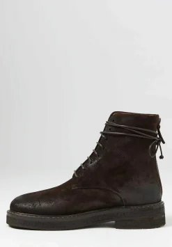 Marsèll Suede Parrucca Combat Boots In Moro Brown