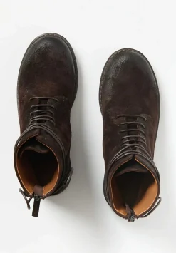Marsèll Suede Parrucca Combat Boots In Moro Brown