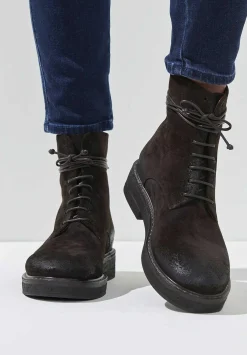 Marsèll Suede Parrucca Combat Boots In Moro Brown