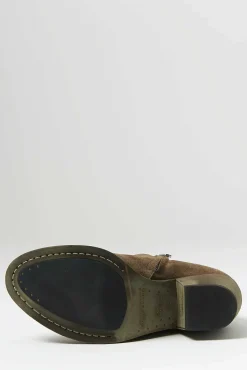 Officine Creative Suede Sherry Boot In Olive Brown