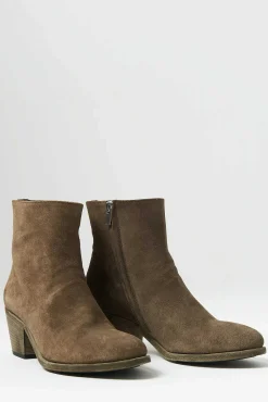 Officine Creative Suede Sherry Boot In Olive Brown