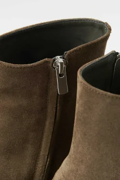 Officine Creative Suede Sherry Boot In Olive Brown