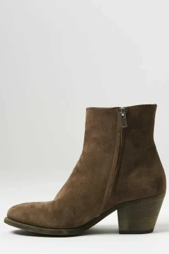 Officine Creative Suede Sherry Boot In Olive Brown