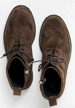 Officine Creative Suede Spectacular Jefferson High Ankle Boot In Muschio Brown