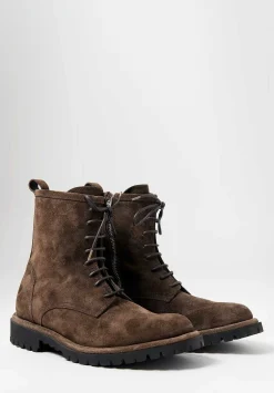 Officine Creative Suede Spectacular Jefferson High Ankle Boot In Muschio Brown