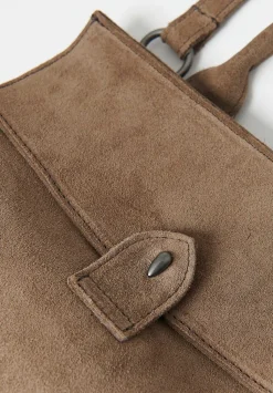 Corîu Suede Xsmall Bitta Crossbody Bag In Taupe