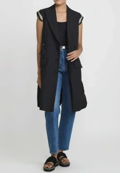Sacai Suiting Mix Vest In Black