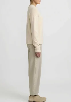 Lauren Manoogian Super Baby Alpaca And Cashmere Crewneck Sweater In Alabaster White
