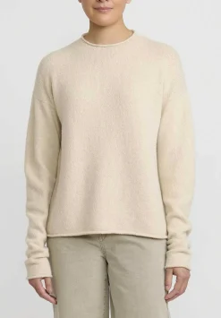 Lauren Manoogian Super Baby Alpaca And Cashmere Crewneck Sweater In Alabaster White