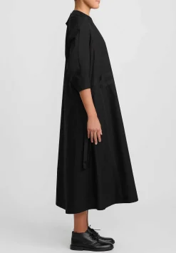 Toogood The Cutter Paper Cotton Dress In Flint Black