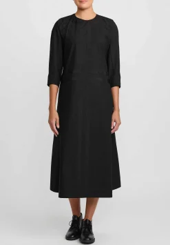 Toogood The Cutter Paper Cotton Dress In Flint Black