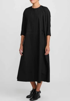 Toogood The Cutter Paper Cotton Dress In Flint Black