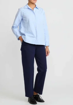 Casey Casey Tough Cotton Marie Pant In Navy Blue