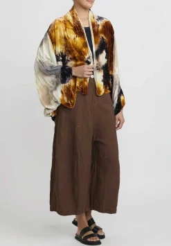 Gilda Midani Velvet ''Croissant'' Overtop In Golden Diamond Orange And Blue