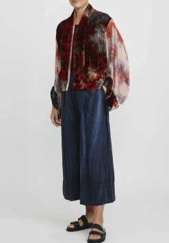 Gilda Midani Velvet ''Croissant'' Overtop In Steel Planet Red And Blue