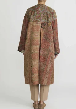 By Walid Victorian Shawl ''Nancy'' Coat In Green & Red Multicolor