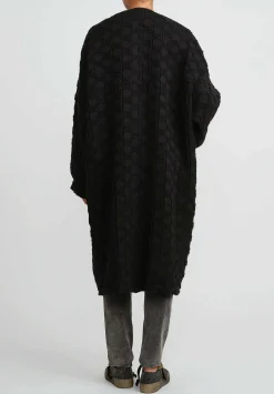 Uma Wang Virgin Wool & Cotton Cadrian Cocoon Coat In Black Dots