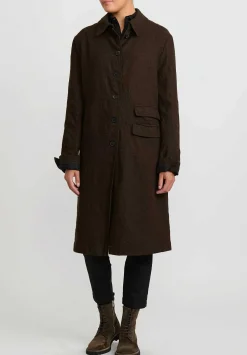 Rundholz Virgin Wool Small Check Coat In Kaffe Brown & Black